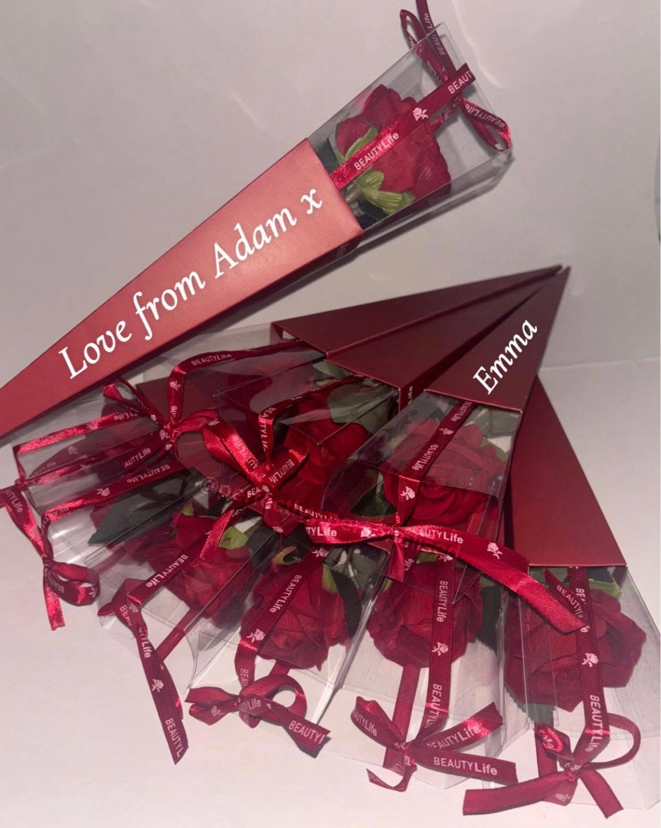 Custom single red rose