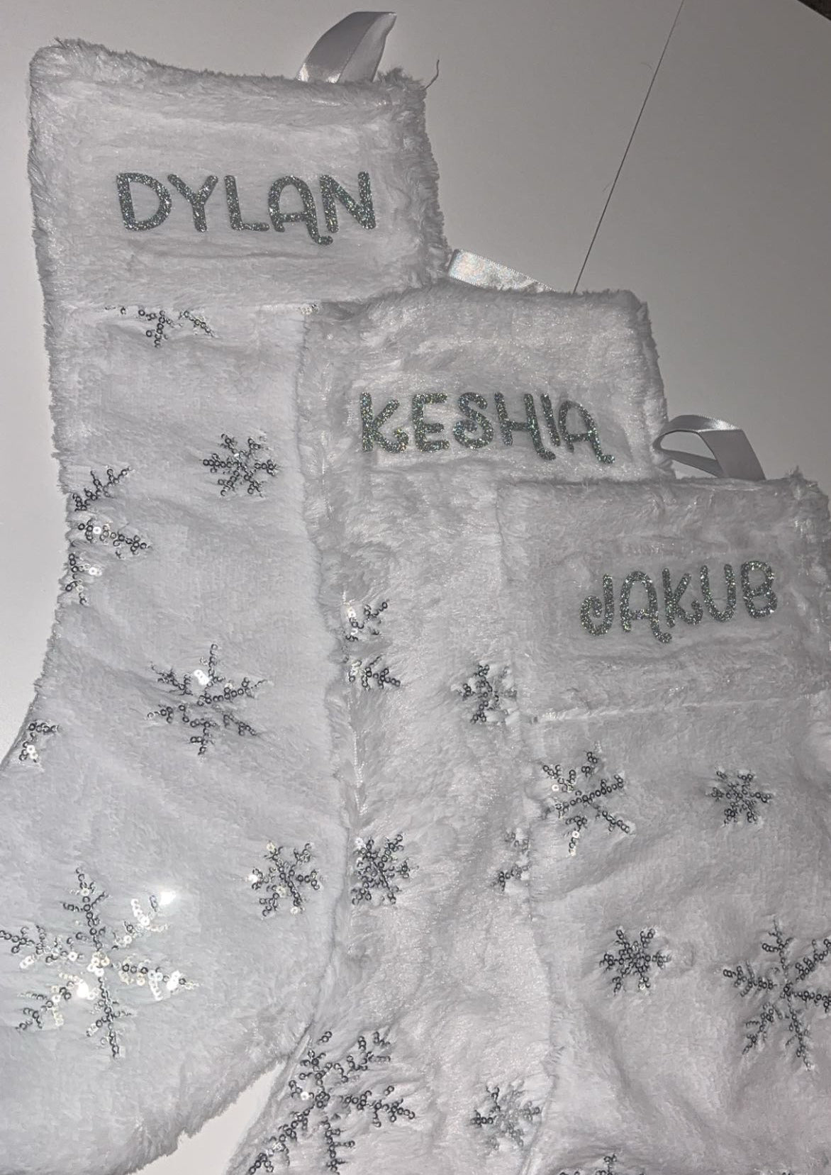 Custom snowflake stockings