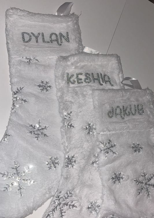 Custom snowflake stockings