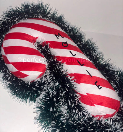 Giant candy cane pillow