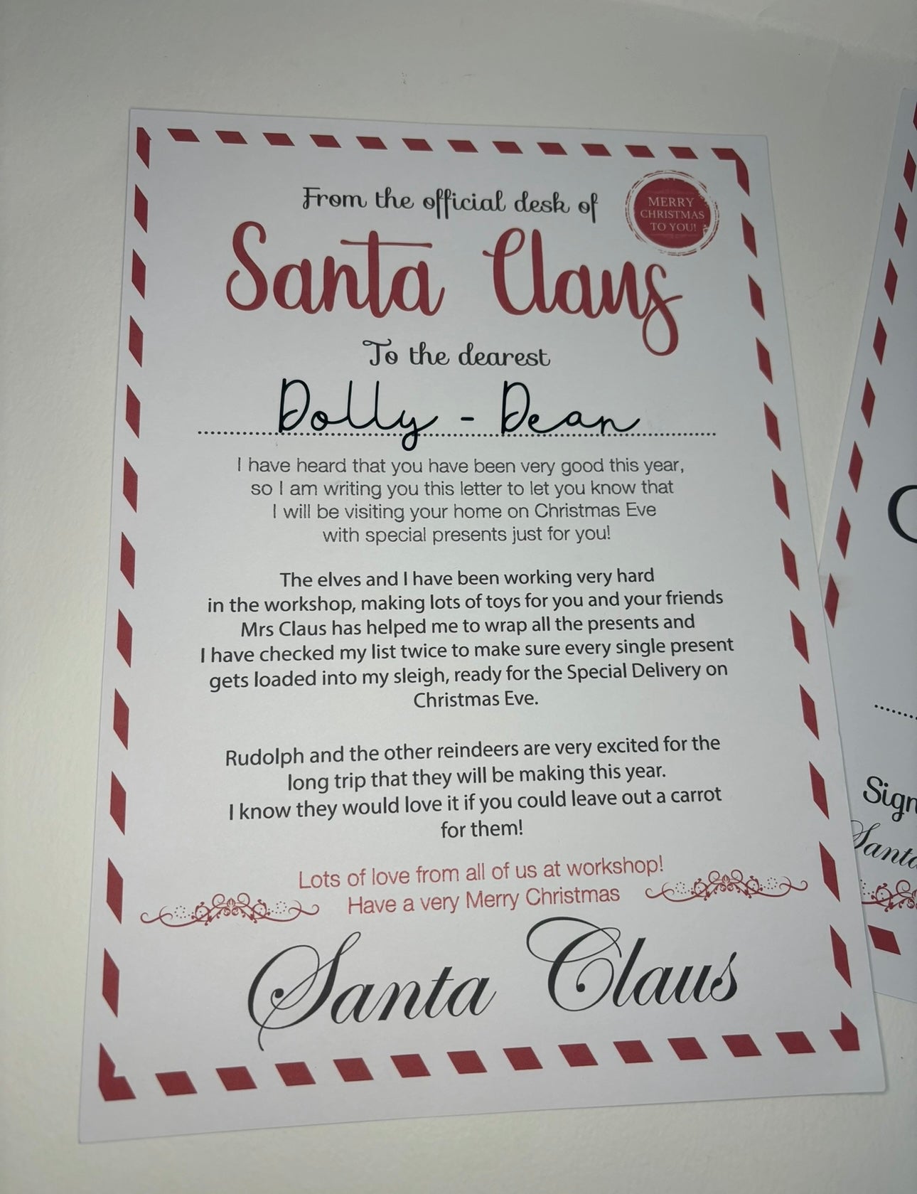 Custom Santa letters