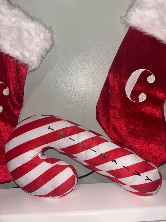 Giant candy cane pillow